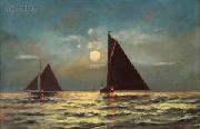 Charles S. Dorion moonlight oil painting